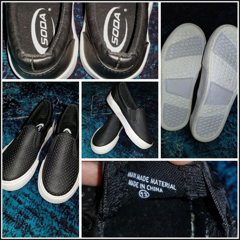 Boys Faux Leather slip on shoes 13